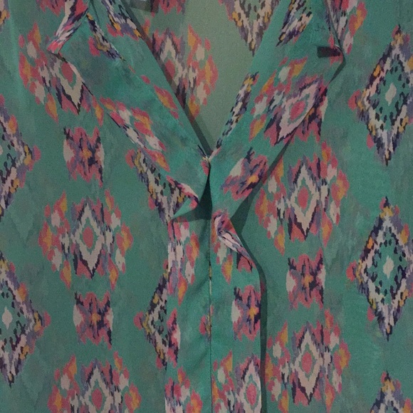 Sheer Mint Patterned Top - Picture 3 of 3